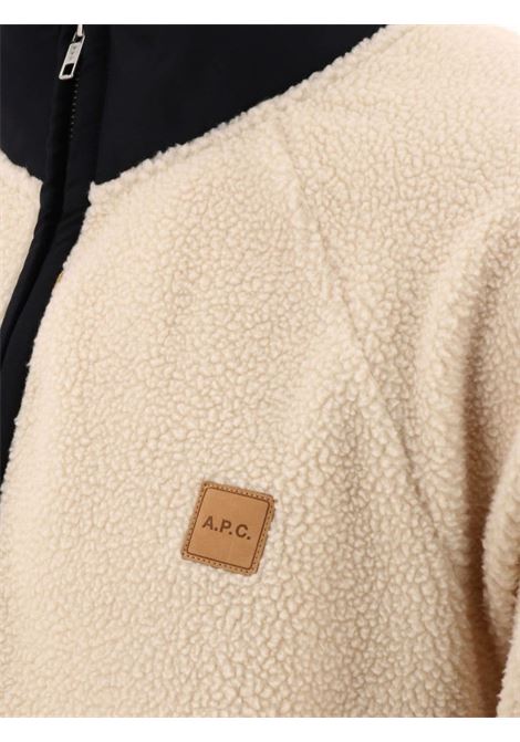 Beige logo-appliqué half-zip sweatshirt A.P.C. - men A.P.C. | PSAIFM27845AAD