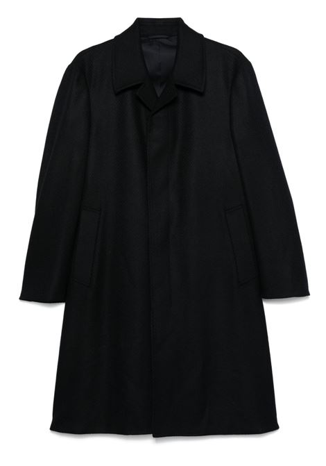 Cappotto con motivo a spina di pesce in blu Caruso - uomo