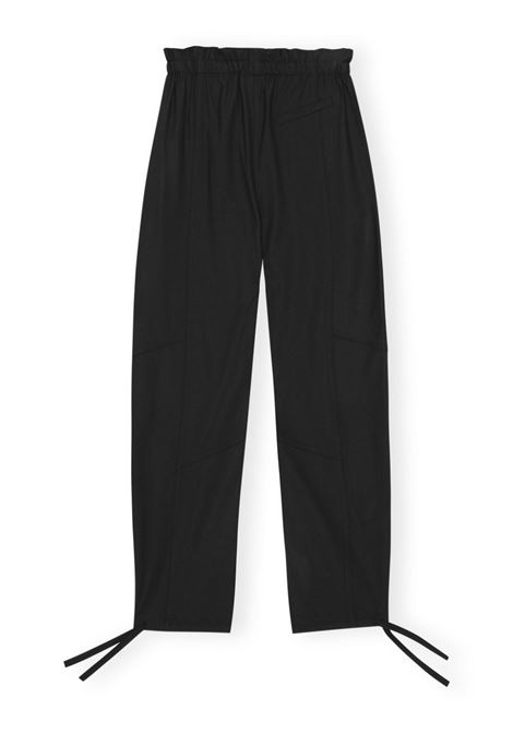 Black drawstring-waist trousers Ganni - women GANNI | F8929099