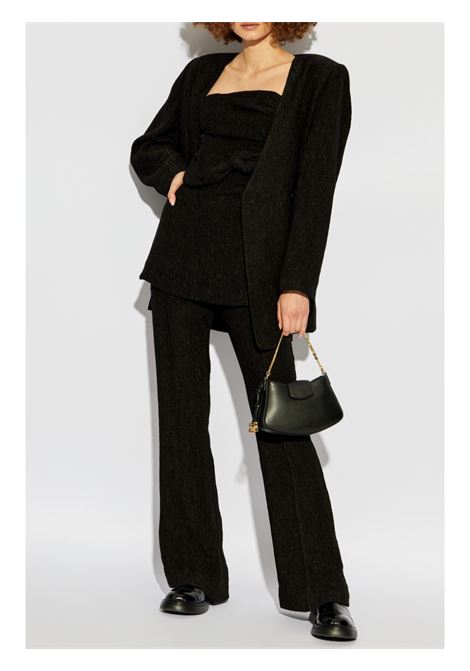 Black textured collarless jacket Ganni - women GANNI | F9395099