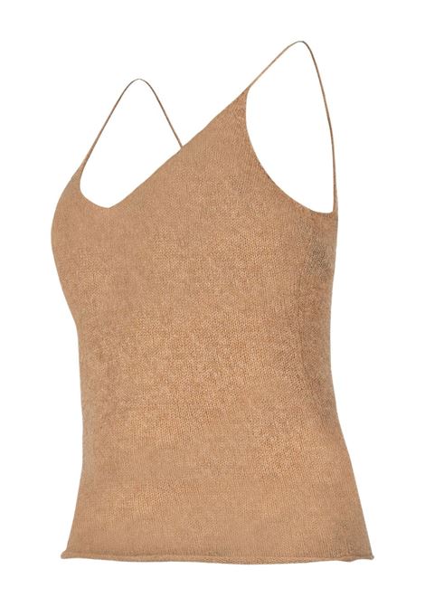 Top con spalline sottili in maglia in beige Gotha - donna GOTHA | 4508204CCAMELCHINE