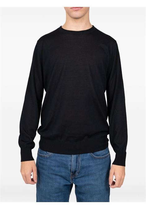 Black crew-neck jumper Kangra - men KANGRA | 90170100261
