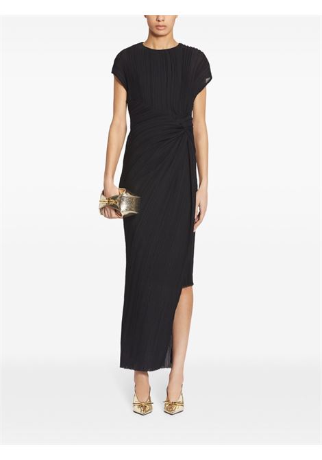 Black twist-detailing midi dress Lanvin - women LANVIN | RWDR0068452110