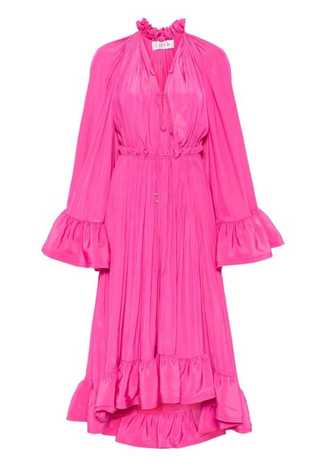 Fuchsia pink ruffled midi dress Lanvin - women