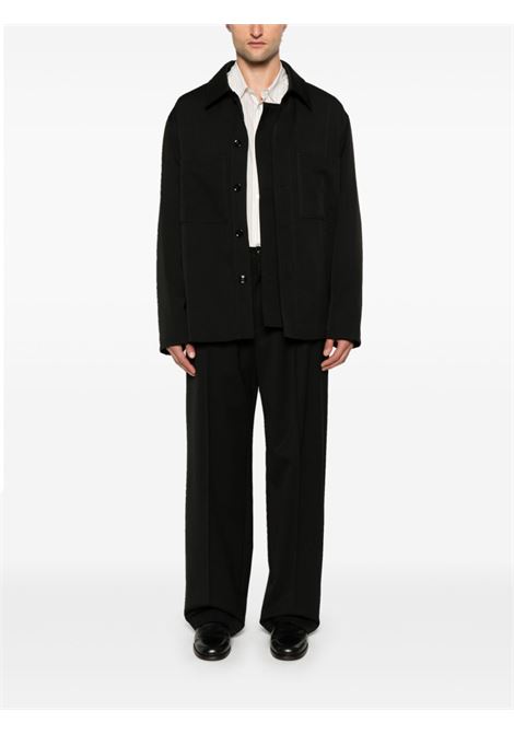 Giacca- camicia in lana vergine in nero Lemaire - uomo LEMAIRE | OW1097LF1317BK999