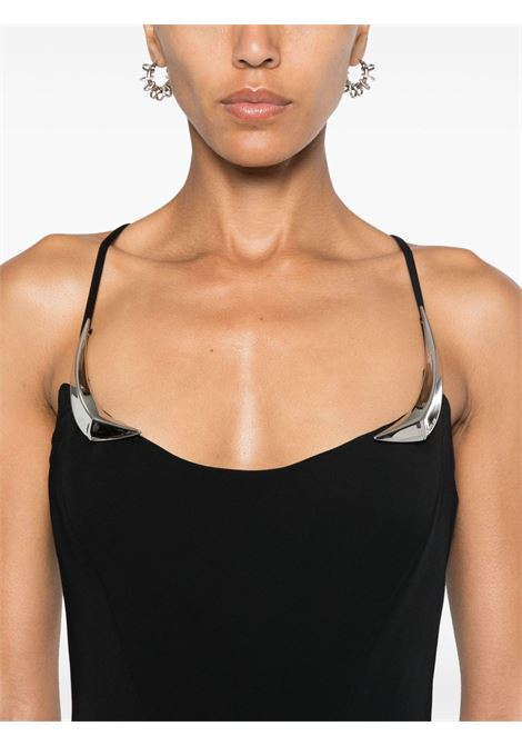Black metallic-details midi dress Mugler - women MUGLER | 24F1RO16284701999