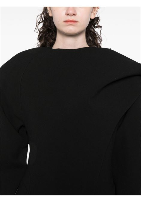 Black scarf wool coat Mugler - women MUGLER | 24W1MA01821931999