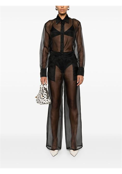 Black crystal-embellished wide-leg trousers Oséree - women OSÉREE | ODP143BLK