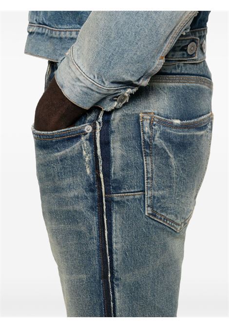 Jeans skinny con effetto vissuto in blu Purple - uomo PURPLE | P001STKD424DRKINDG