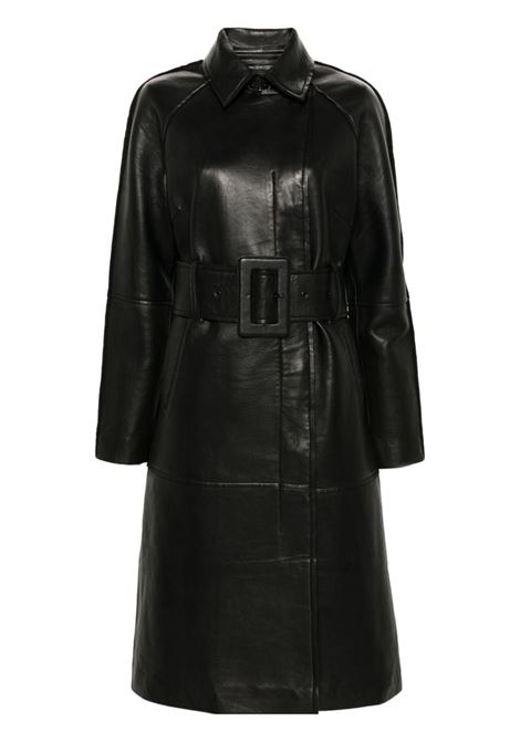 Cappotto Bonded con cintura in nero Remain - donna