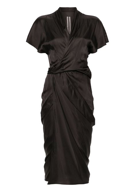 Black tie-fastening satin wrap dress Rick Owens - women RICK OWENS | Dresses | RP02D3542SCH78