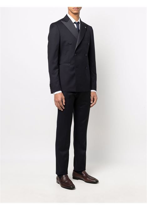 Blue fitted double-breasted suit Tagliatore - men TAGLIATORE | SFBR10A01060001B5013