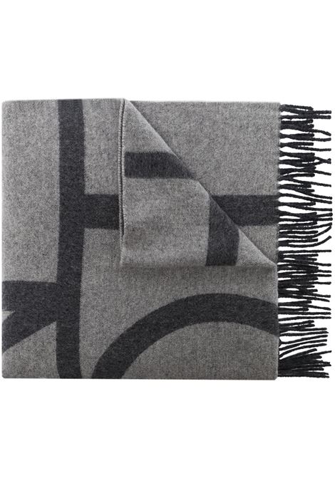 Sciarpa con stampa monogramma in grigio - donna TOTEME | 224882807942