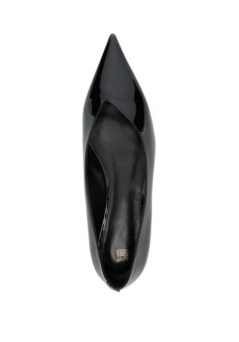 Black The Patent Asymmetric ballerina shoes Toteme - women TOTEME | 244WAS990LE0091001