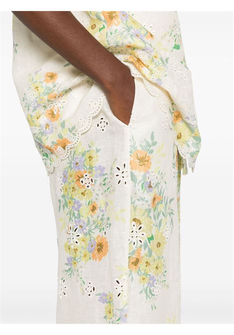 Cream floral-print wide-leg trousers Alemais - women ALEMAIS | 5121PCRM