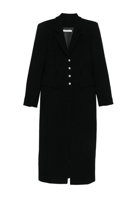 Black jewel-buttoned coat Alessandra Rich - women ALESSANDRA RICH | Outerwear | FABX4158F35930900