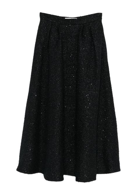 Black sequin-embellished pleated skirt Alessandra Rich - women ALESSANDRA RICH | Skirts | FABX4221F45910900