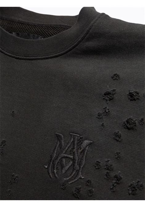 Felpa in cotone con logo ricamato in nero Amiri - uomo AMIRI | AMJYCW1033BLK
