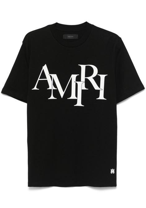 Black rubberised-logo T-shirt Amiri - men AMIRI | AMJYTE1149BLK