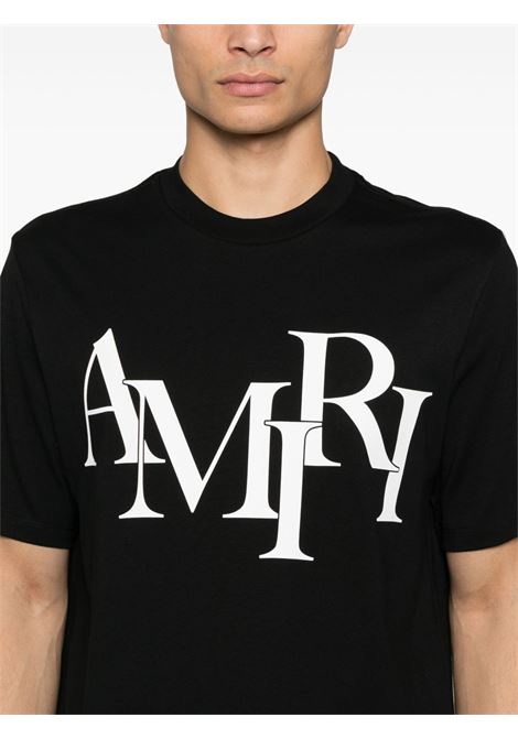 Black rubberised-logo T-shirt Amiri - men AMIRI | AMJYTE1149BLK