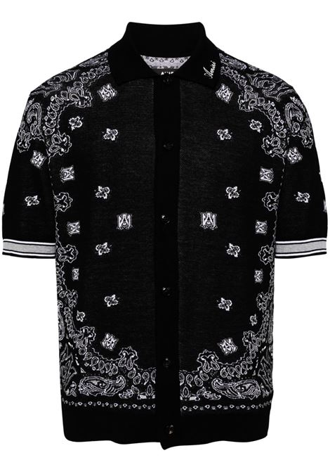 Polo con stampa bandana in nero Amiri - uomo AMIRI | AMKNPO1029BLK