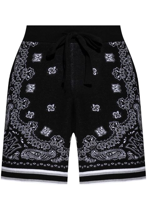 Shorts con stampa bandana in nero Amiri - uomo AMIRI | AMKNSH1020BLK
