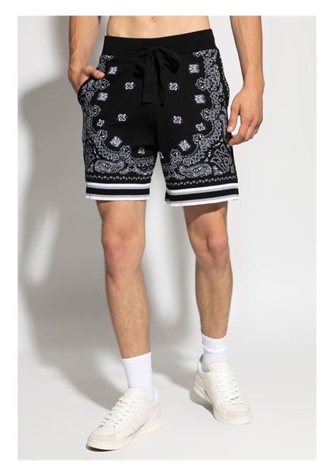 Shorts con stampa bandana in nero Amiri - uomo AMIRI | AMKNSH1020BLK