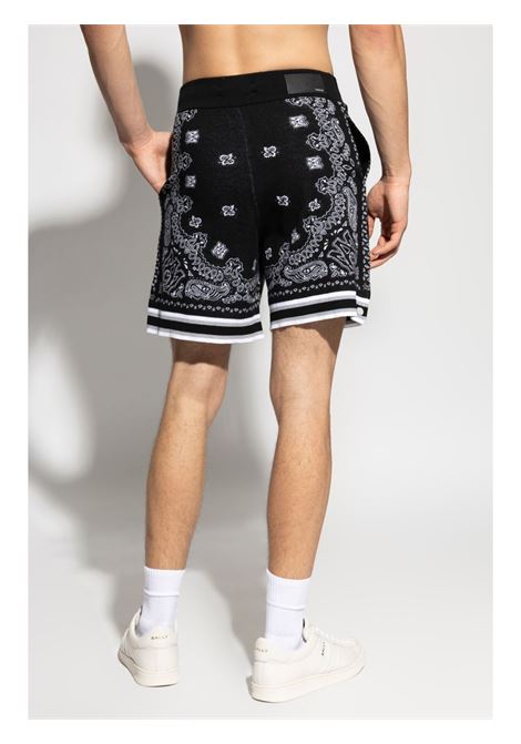 Shorts con stampa bandana in nero Amiri - uomo AMIRI | AMKNSH1020BLK