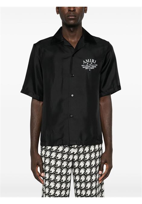Black silk short-sleeved shirt Amiri - men AMIRI | AMSTBW1018BLK