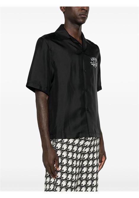 Black silk short-sleeved shirt Amiri - men AMIRI | AMSTBW1018BLK