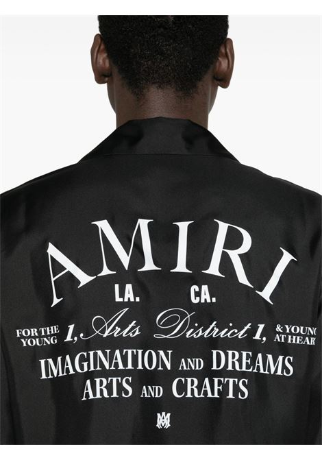Black silk short-sleeved shirt Amiri - men AMIRI | AMSTBW1018BLK