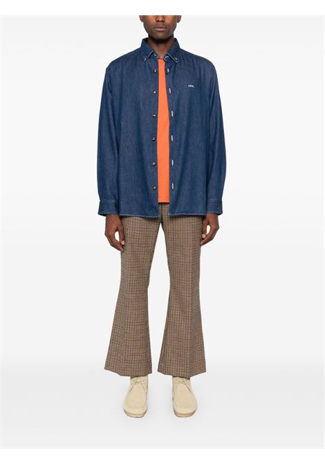 Camicia mathias in blu denim a.p.c. - uomo A.P.C. | COHALH12586IAI