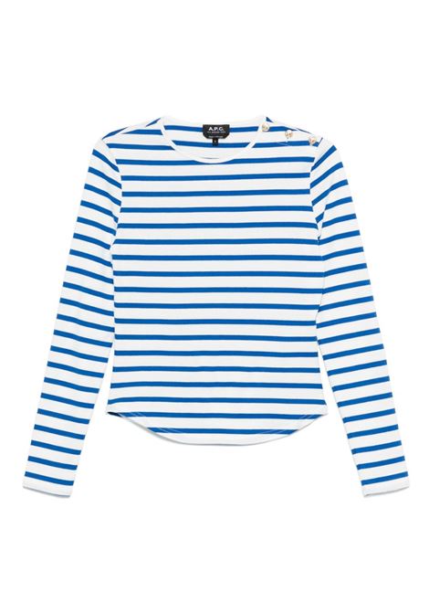 T-shirt a righe in blu e bianco A.P.C. - donna A.P.C. | COHJGF26532AAB