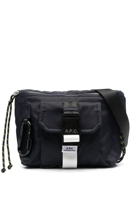 Marsupio con applicazione logo in blu - A.P.C -  uomo A.P.C. | PAAFHH62219IAK