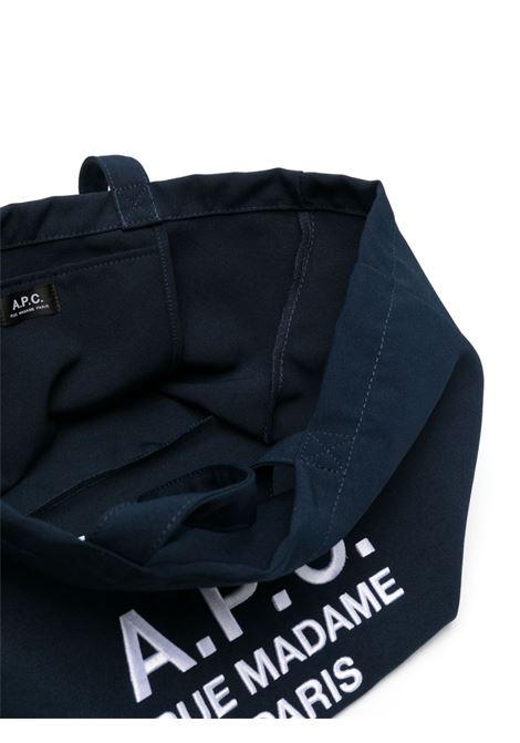 Borsa a spalla con logo in blu A.P.C. - donna A.P.C. | PSAJSM61938IAK