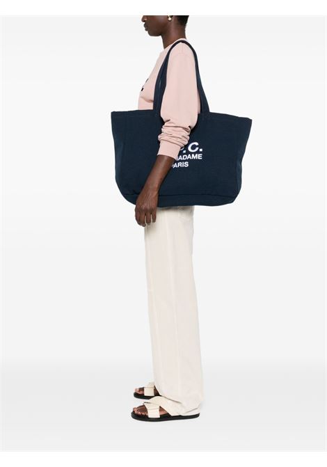 Borsa a spalla con logo in blu A.P.C. - donna A.P.C. | PSAJSM61938IAK