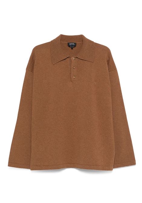 Polo in maglia in marrone A.P.C. - donna A.P.C. | WOASBH23454CAB