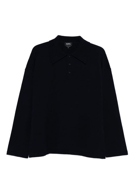 Polo in maglia blu notte A.P.C. - donna A.P.C. | WOASBH23454IAK