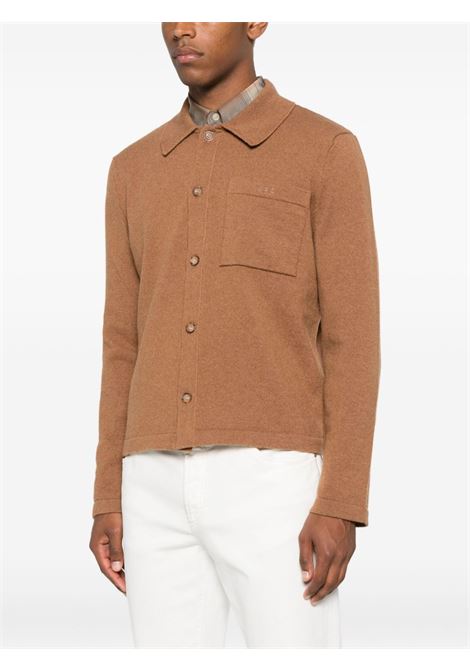 Camel beige buttoned patch-pocket cardigan A.P.C. - men A.P.C. | WOASBM03005CAB