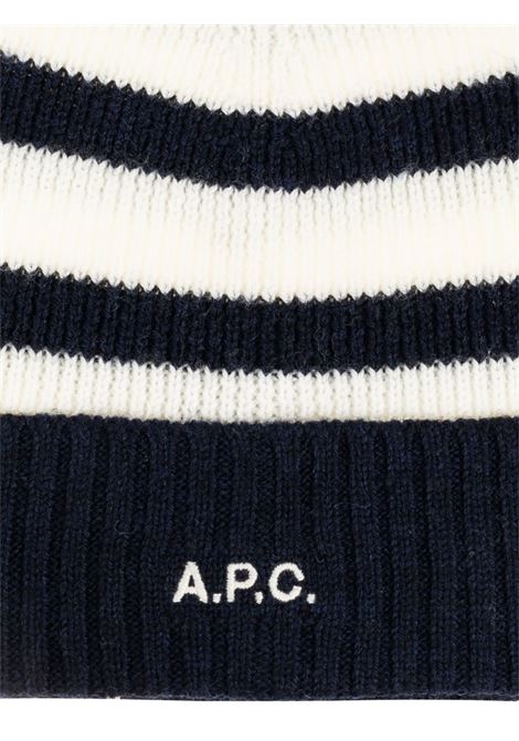 Berretto a righe in blu scuro e bianco A.P.C. - unisex A.P.C. | WVBECM25092TIQ