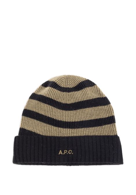 Berretto a righe in marrone e nero A.P.C. - uomo A.P.C. | WVBECM25092TZG