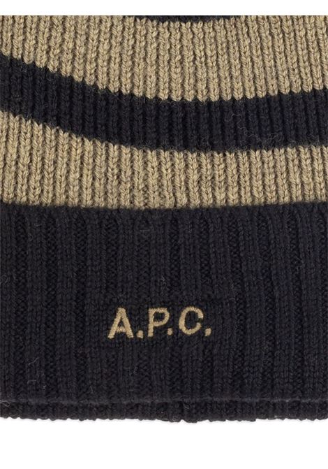 Berretto a righe in marrone e nero A.P.C. - uomo A.P.C. | WVBECM25092TZG