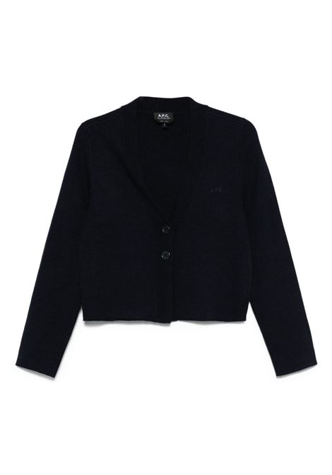 Cardigan con scollo a V in blu notte A.P.C. - donna A.P.C. | WVBEEF22328IAK
