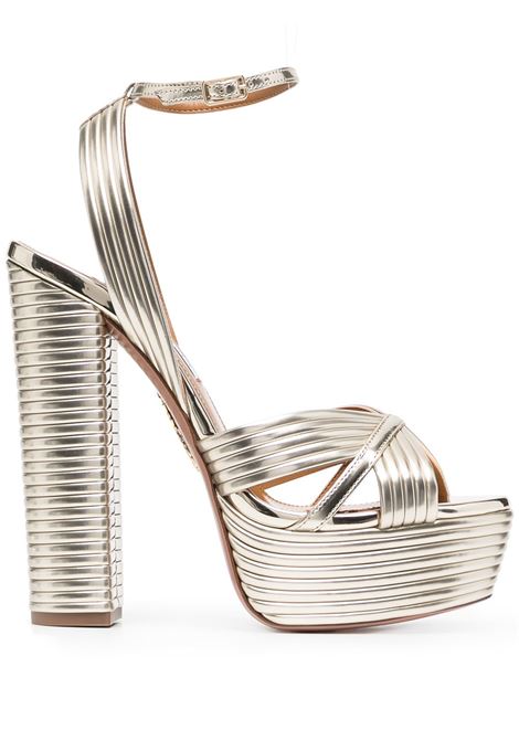 Gold Sundance 140mm platform sandals Aquazzura - women AQUAZZURA | SUDHIGS0LAMFD5