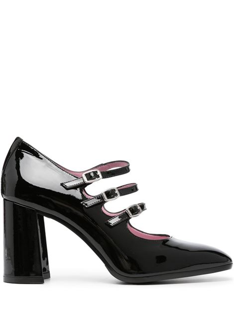 Black 80mm triple-buckle block-heel pumps Carel paris - women CAREL PARIS | Pumps | KEEL01331766BLK