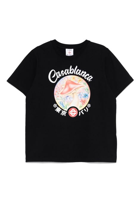 T-shirt con logo in nero Casablanca - uomo CASABLANCA | MPF25JTS00105BLK