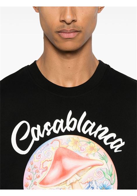 T-shirt con logo in nero Casablanca - uomo CASABLANCA | MPF25JTS00105BLK