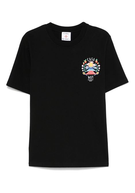Black Casa Way T-shirt Casablanca - men CASABLANCA | MPF25JTS00109BLK