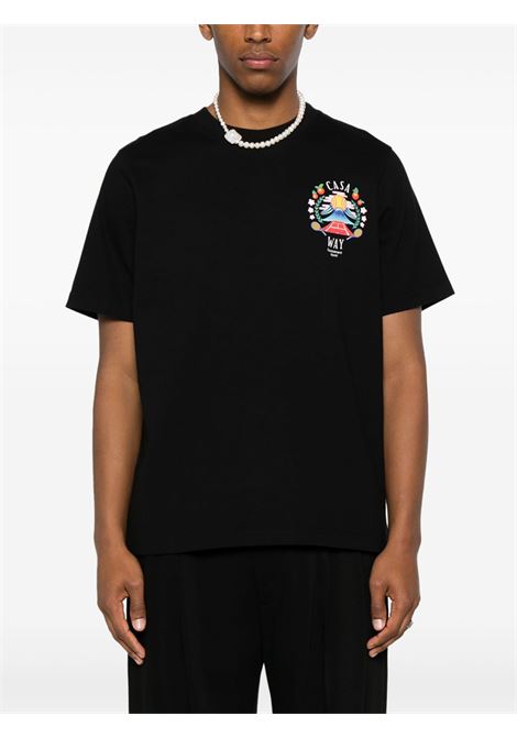 Black Casa Way T-shirt Casablanca - men CASABLANCA | MPF25JTS00109BLK