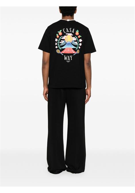 Black Casa Way T-shirt Casablanca - men CASABLANCA | MPF25JTS00109BLK